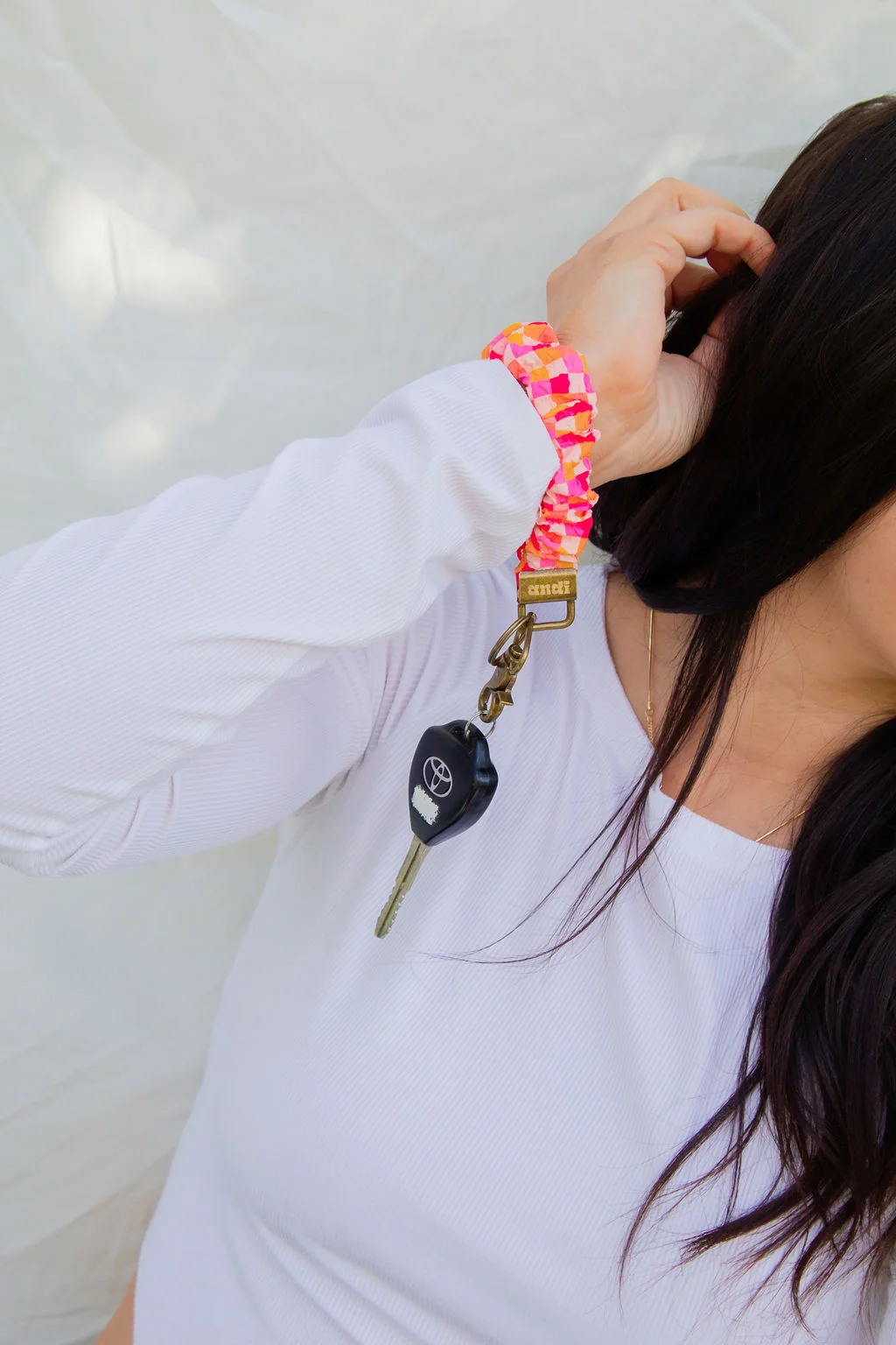 Andi x Katie Lynn Bright Checkered Keychain - Image 3