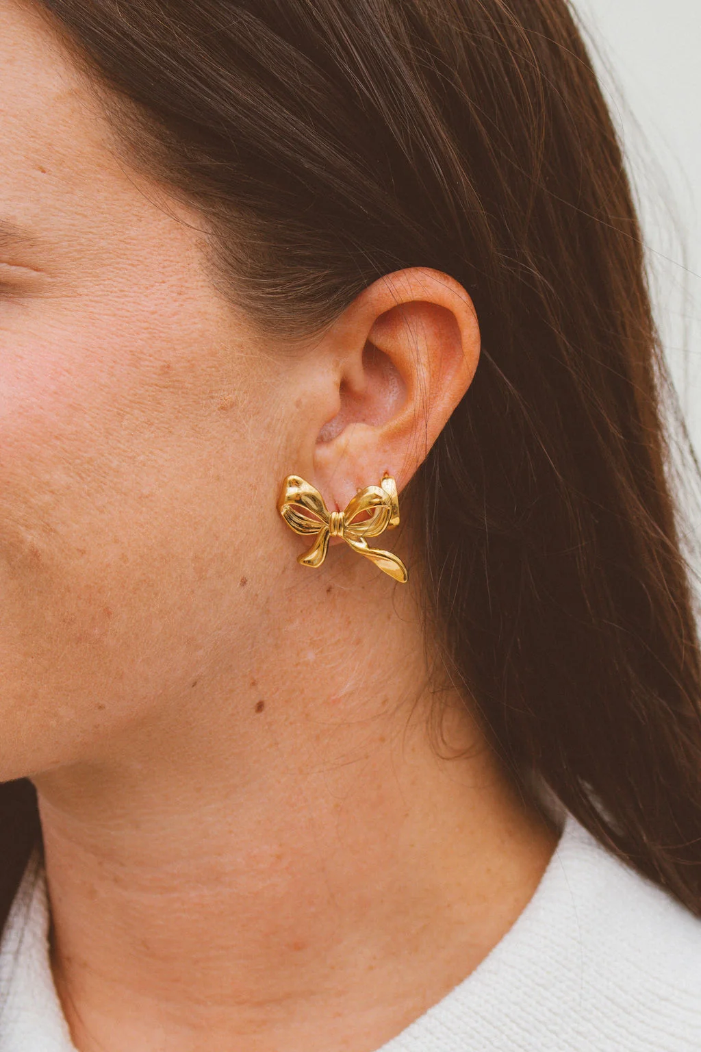 Big Gold Bow Studs - Image 3