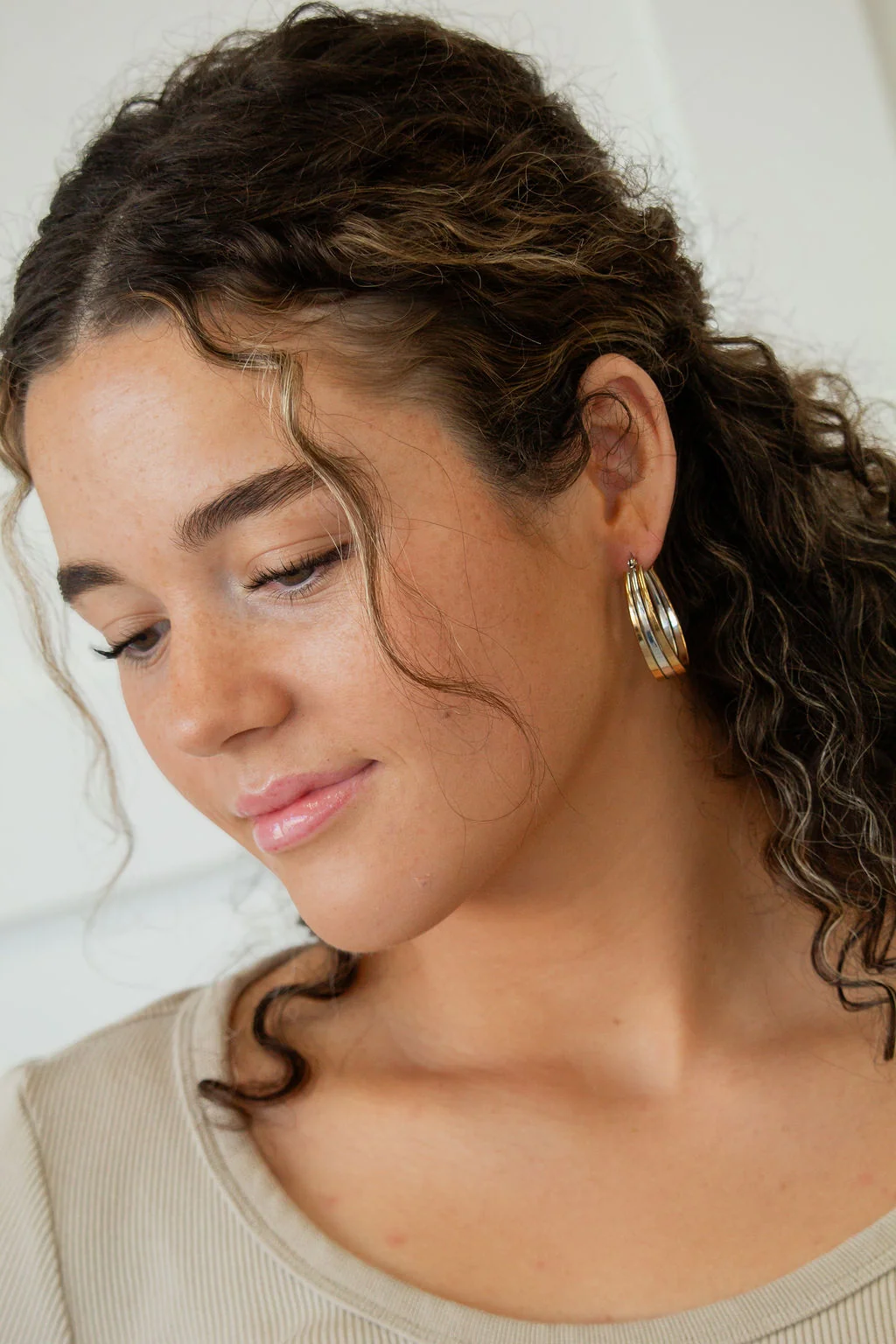Big Two Toned Hoops - Image 2