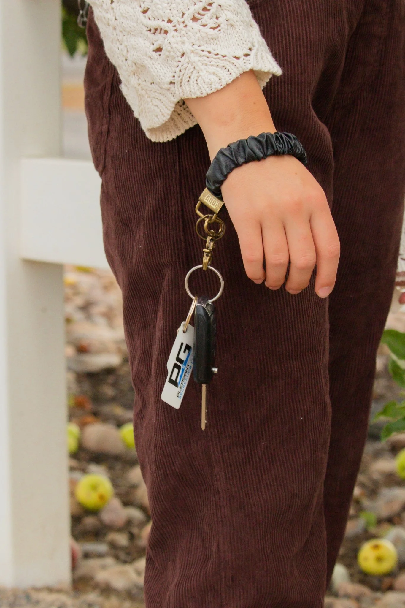 Black Leather Keychain - Image 3