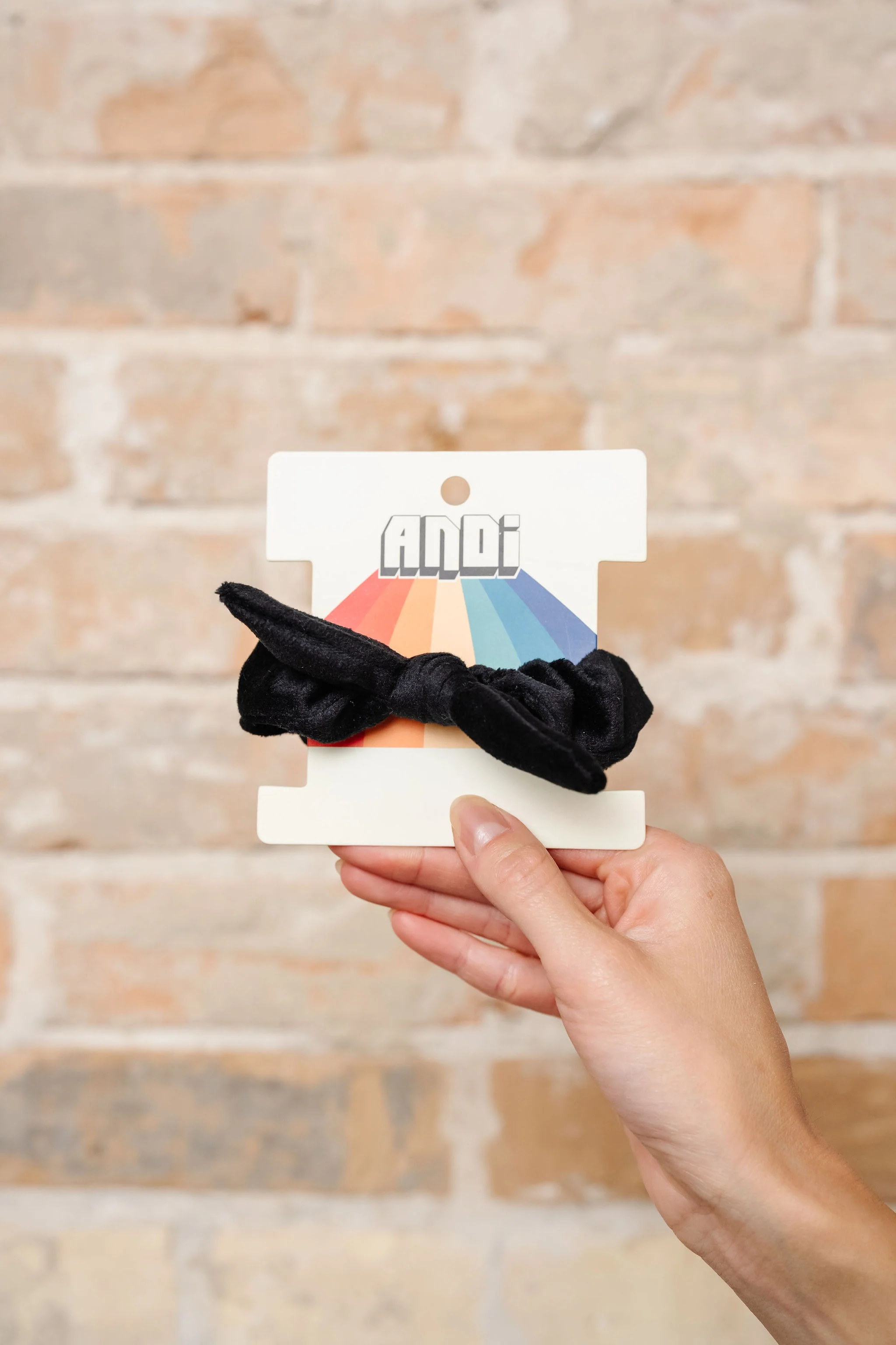 Black Velvet Bow Scrunchie - Image 2