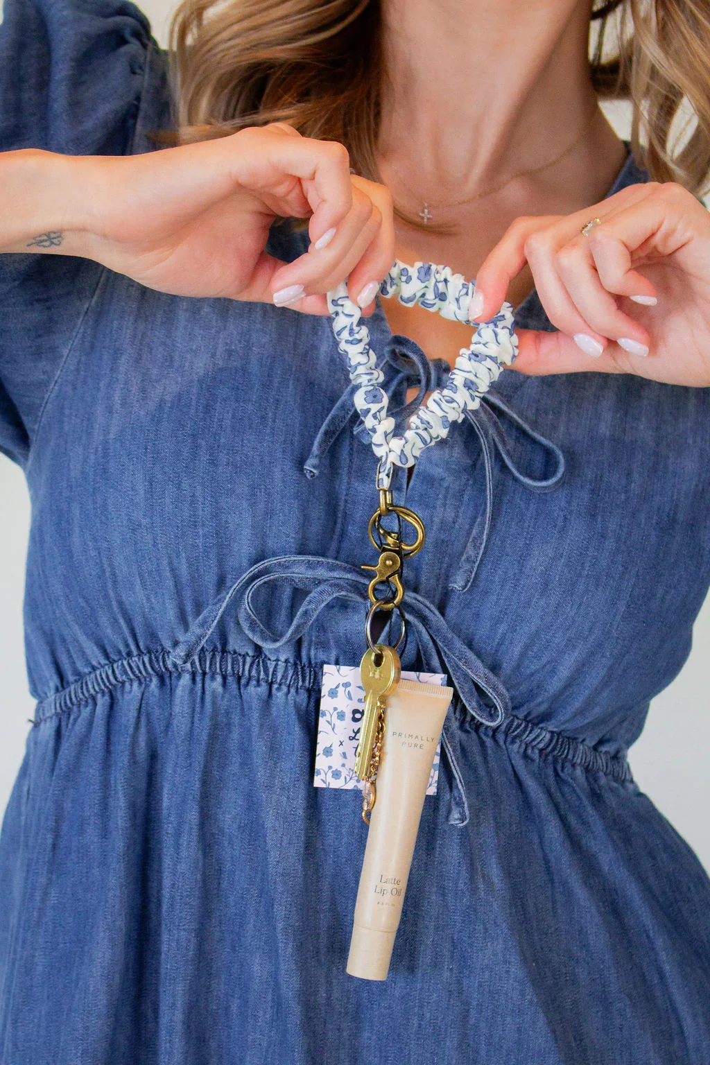 Blue Floral Keychain - Image 3