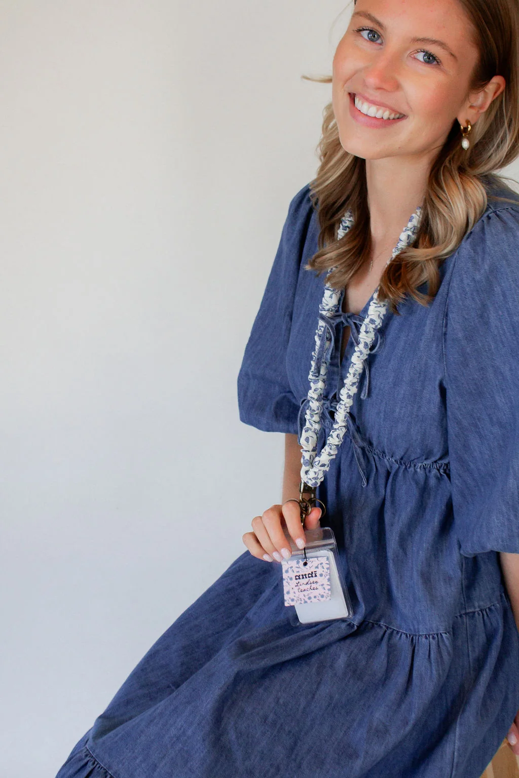 Blue Floral Lanyard - Image 3