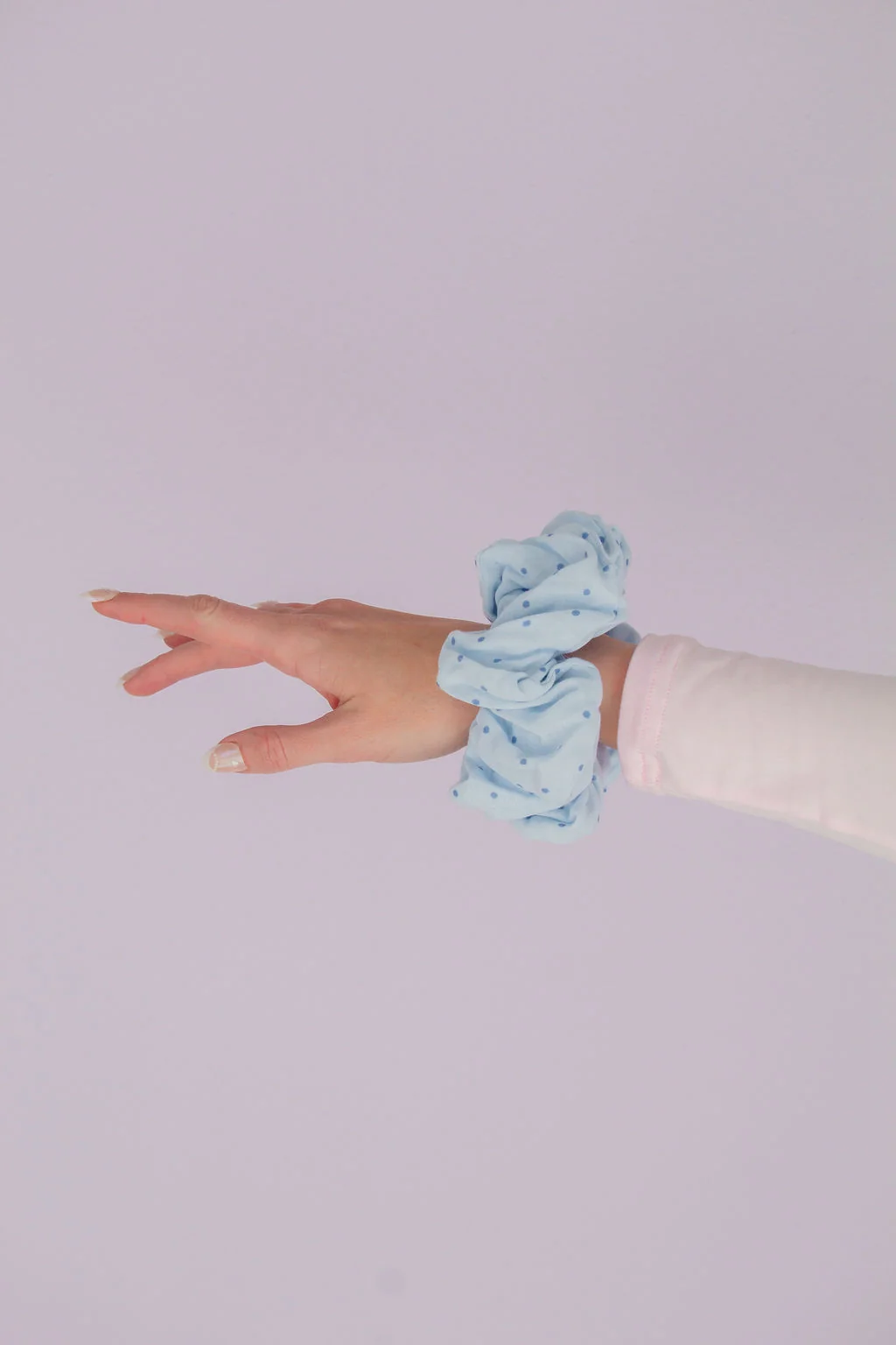Blue Polka Dot Jumbo Scrunchie - Image 5