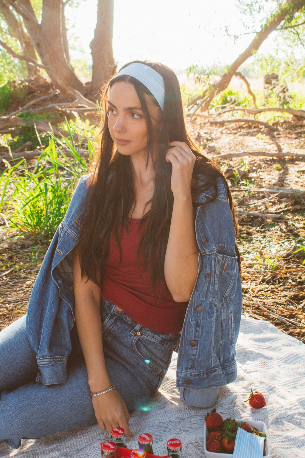 Blue Stripes Stretchy Headband - Image 7