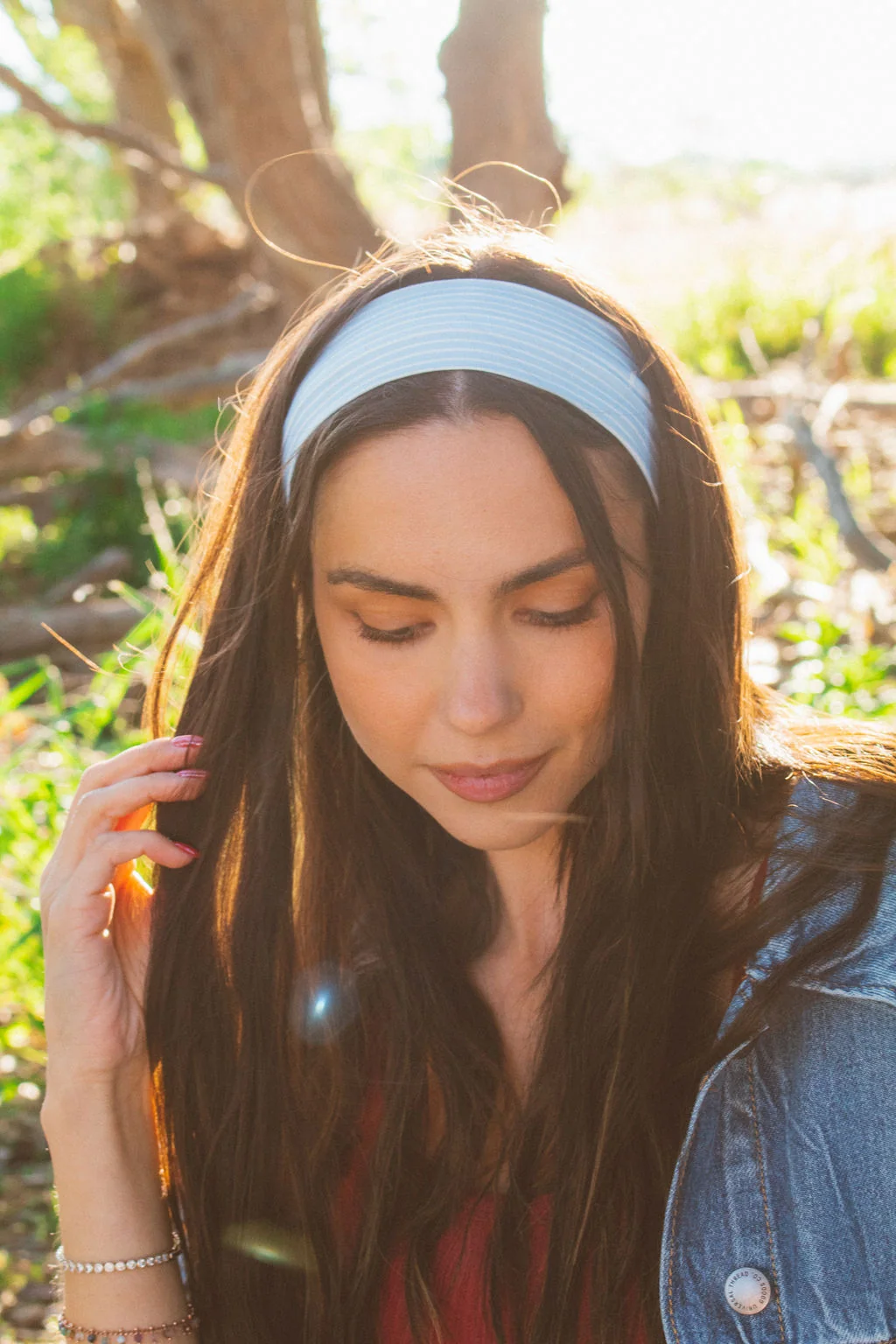 Blue Stripes Stretchy Headband - Image 9