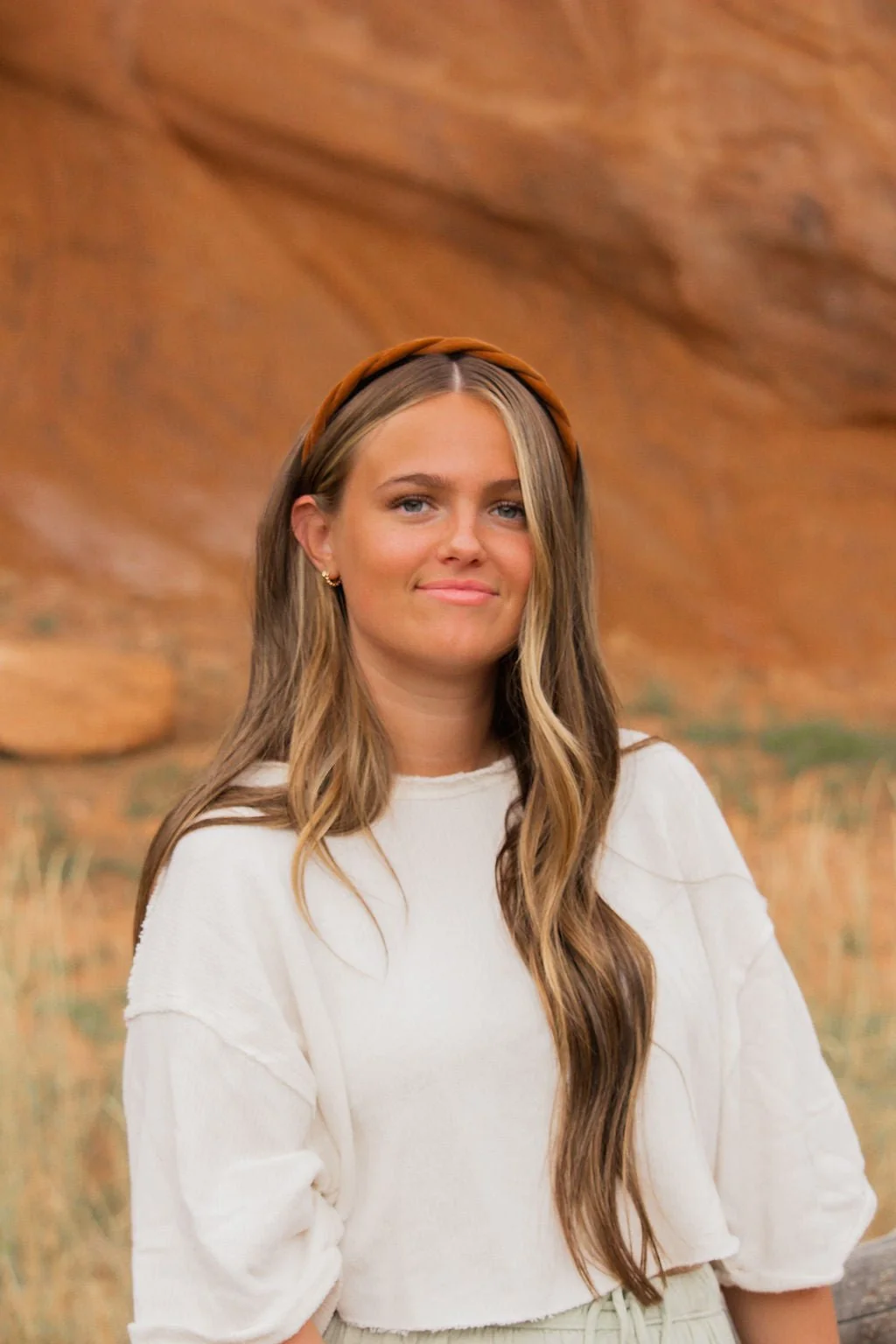 Brown Velvet Braided Headband - Image 4