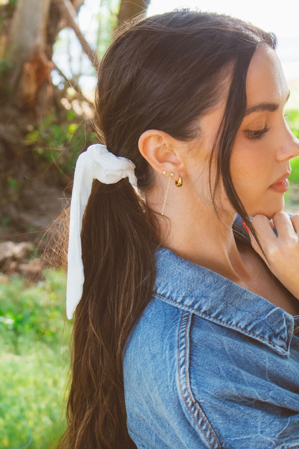 Chantilly White Tie Scrunchie - Image 4