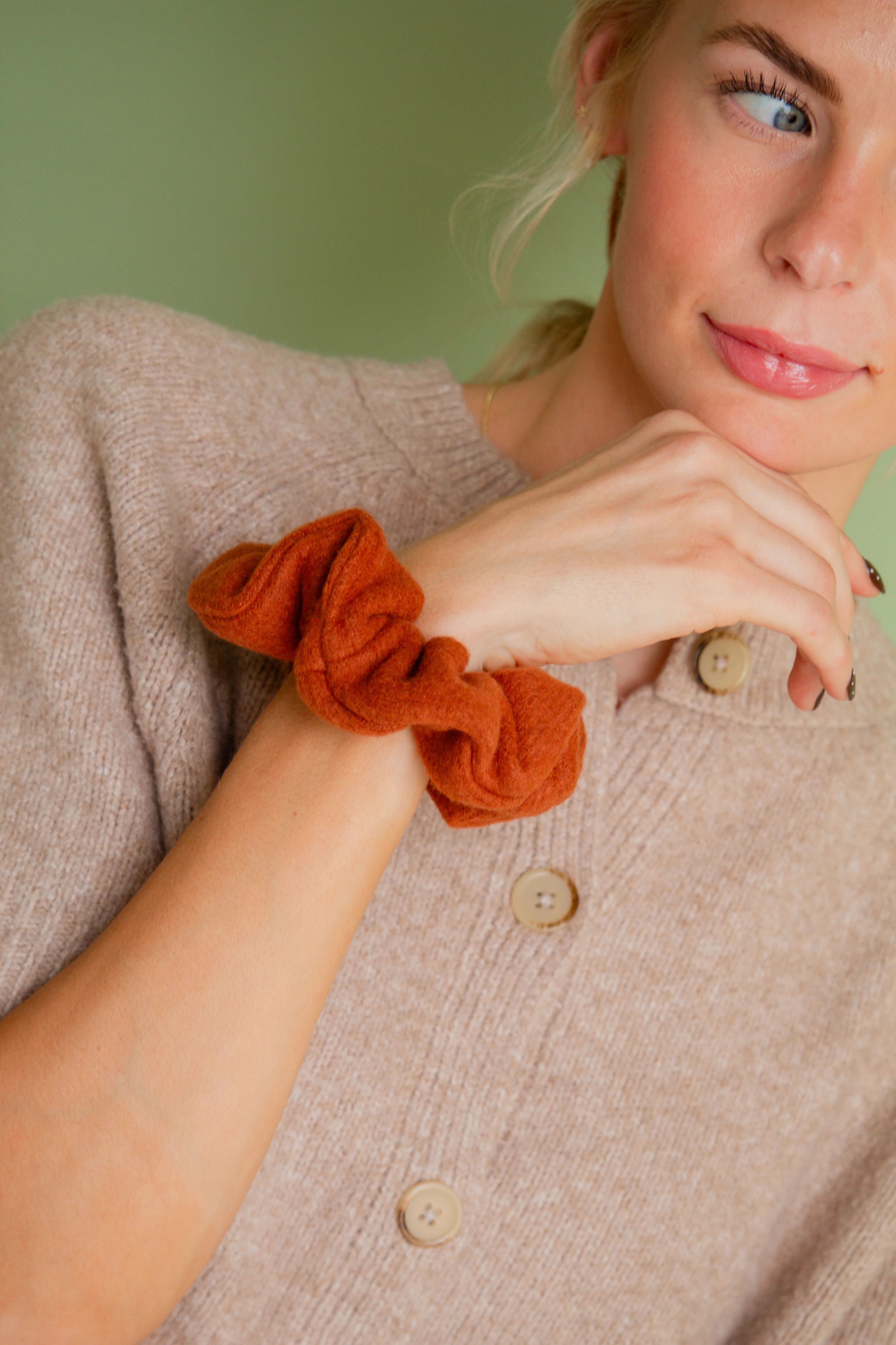 Cozy Rust Oversized Scrunchie - Image 2