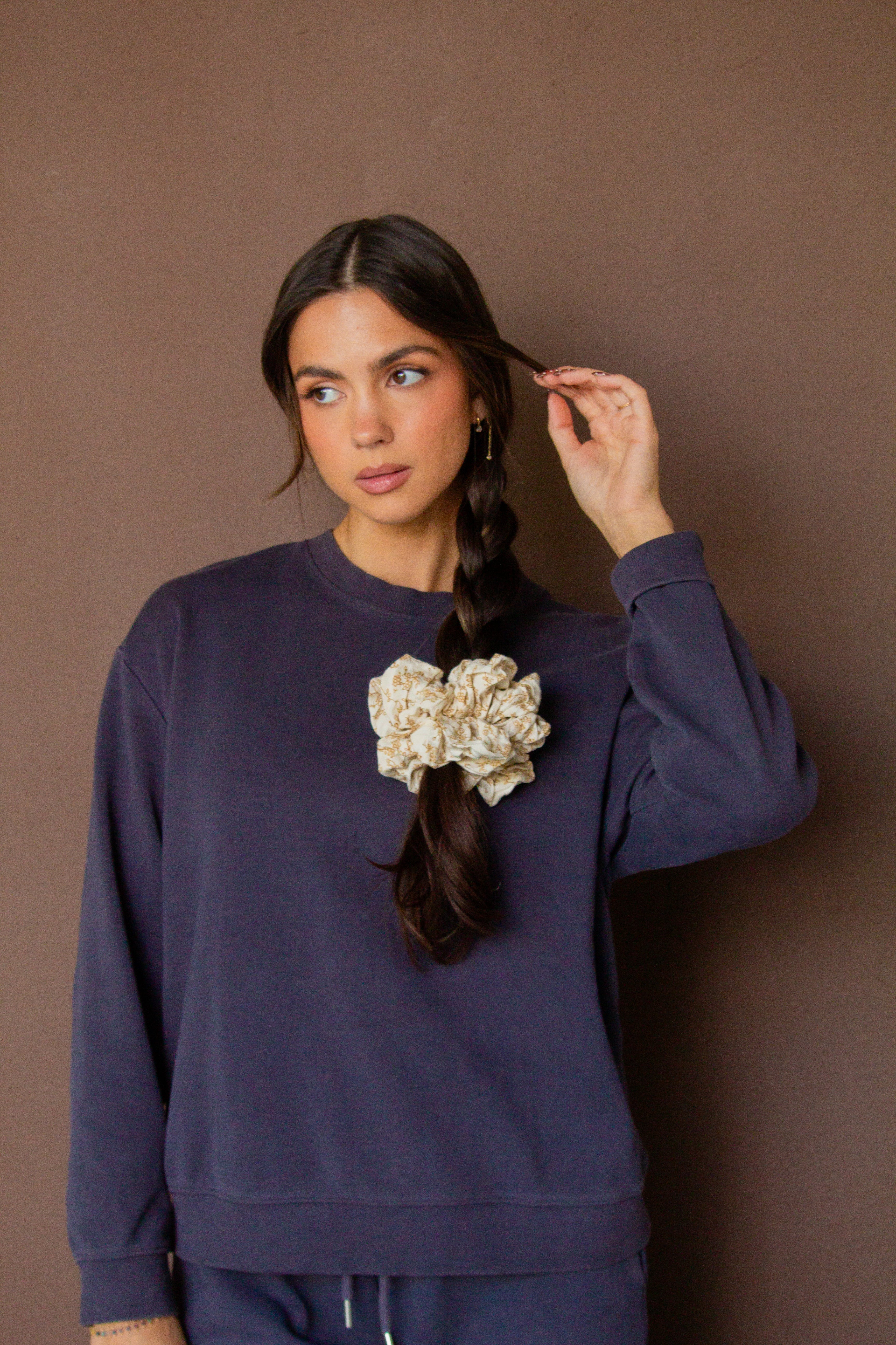 Creamy Floral Jumbo Scrunchie - Image 2