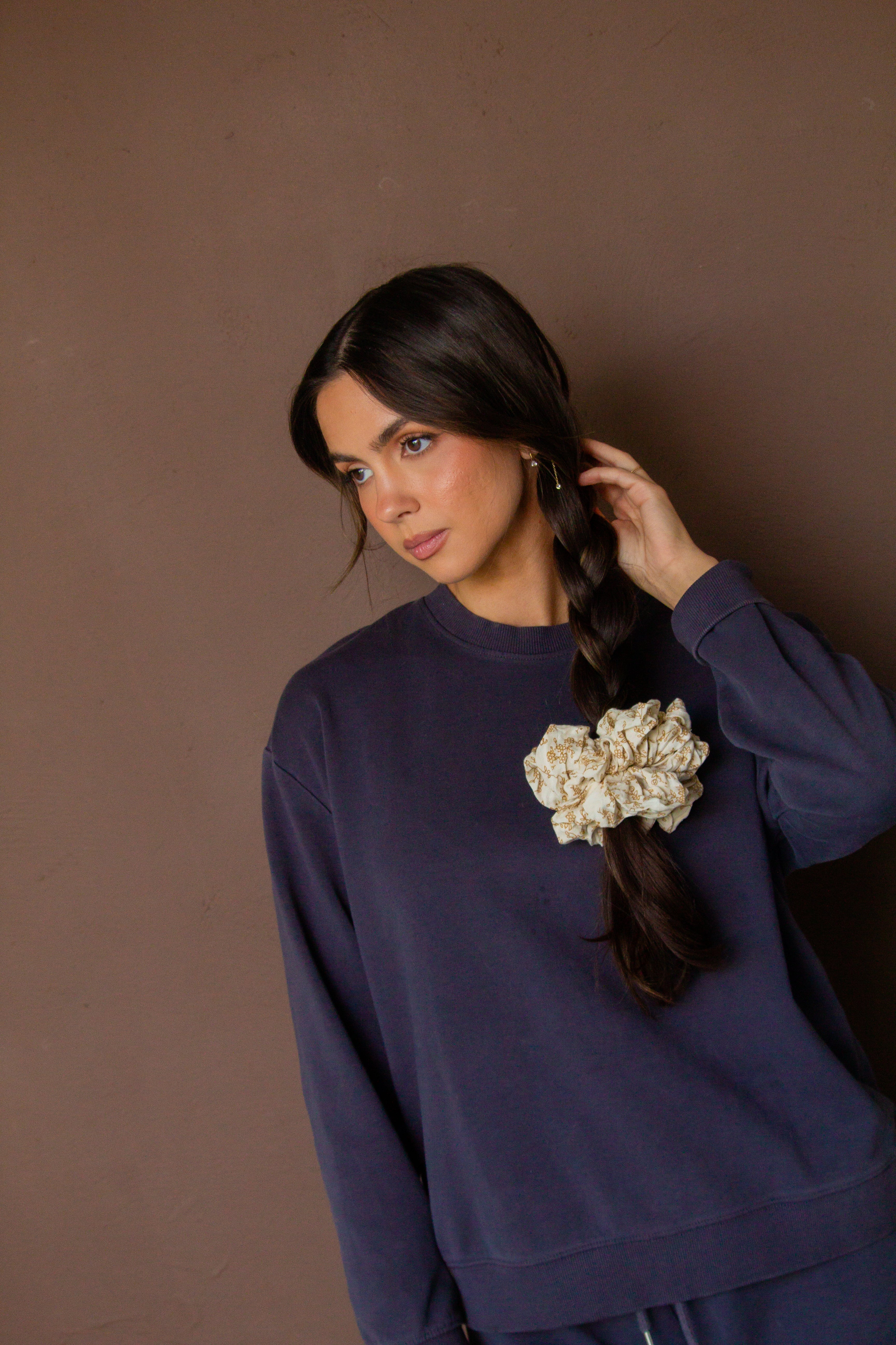 Creamy Floral Jumbo Scrunchie - Image 5