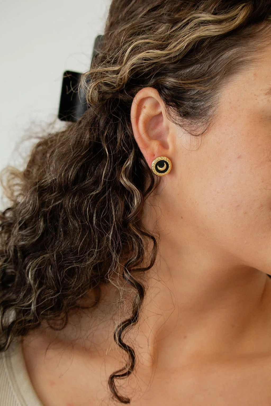 Crescent Moon Studs