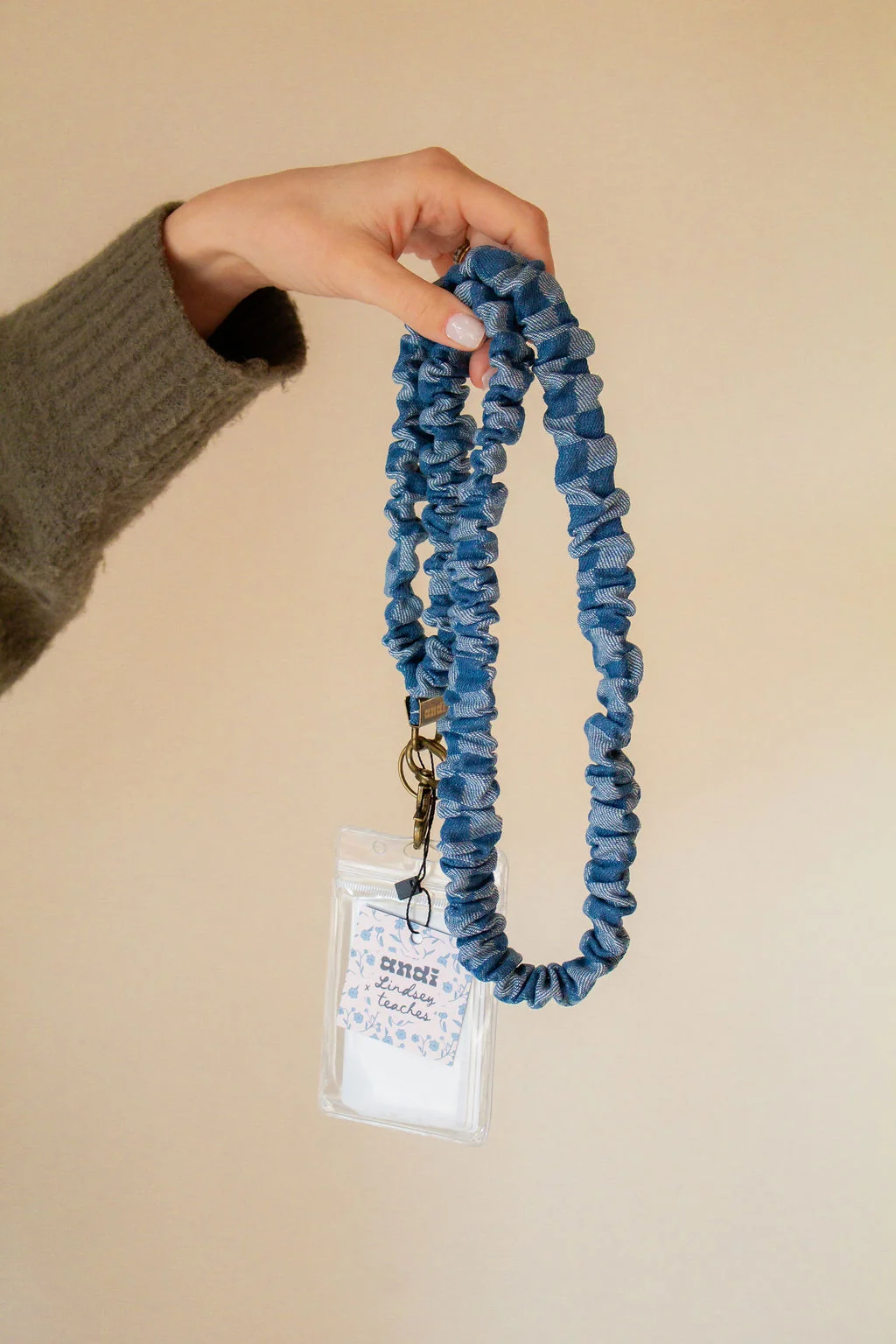 Denim Checked Lanyard - Image 3