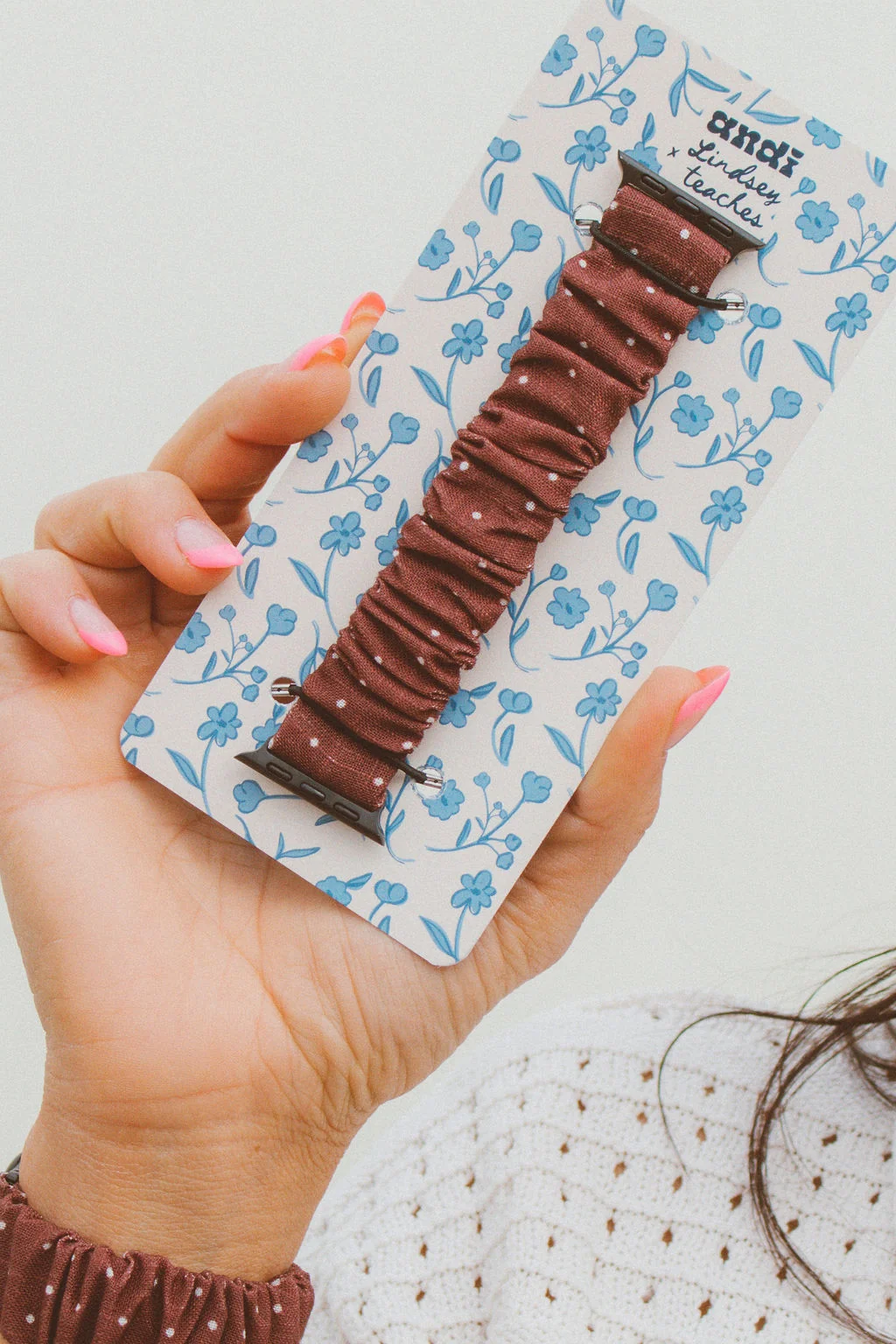Flecked Mocha Scrunchie Watch Band - Image 2