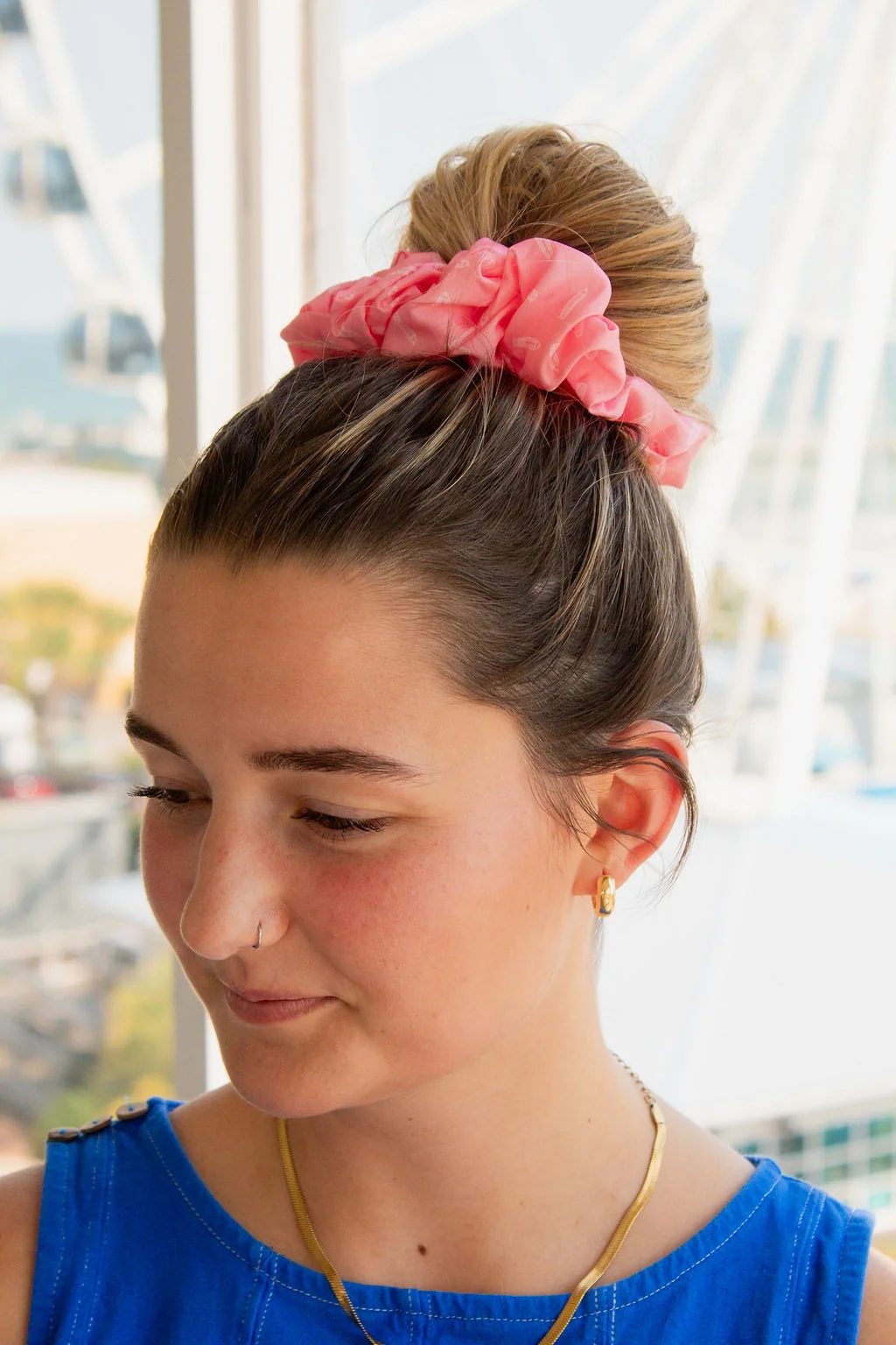 Pink Fresh Page Jumbo Scrunchie - Image 3