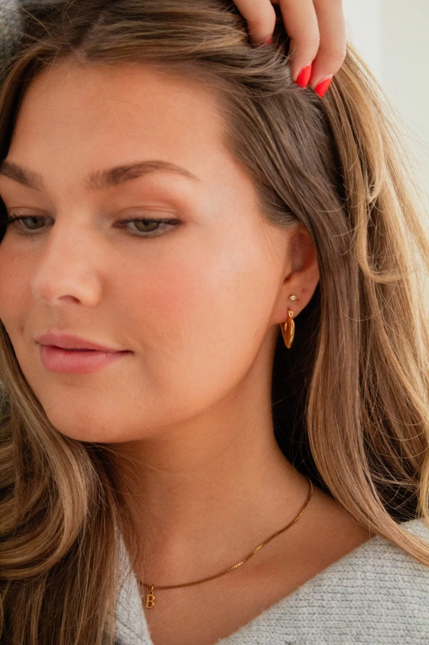 Heart Hoop Earrings - Image 3
