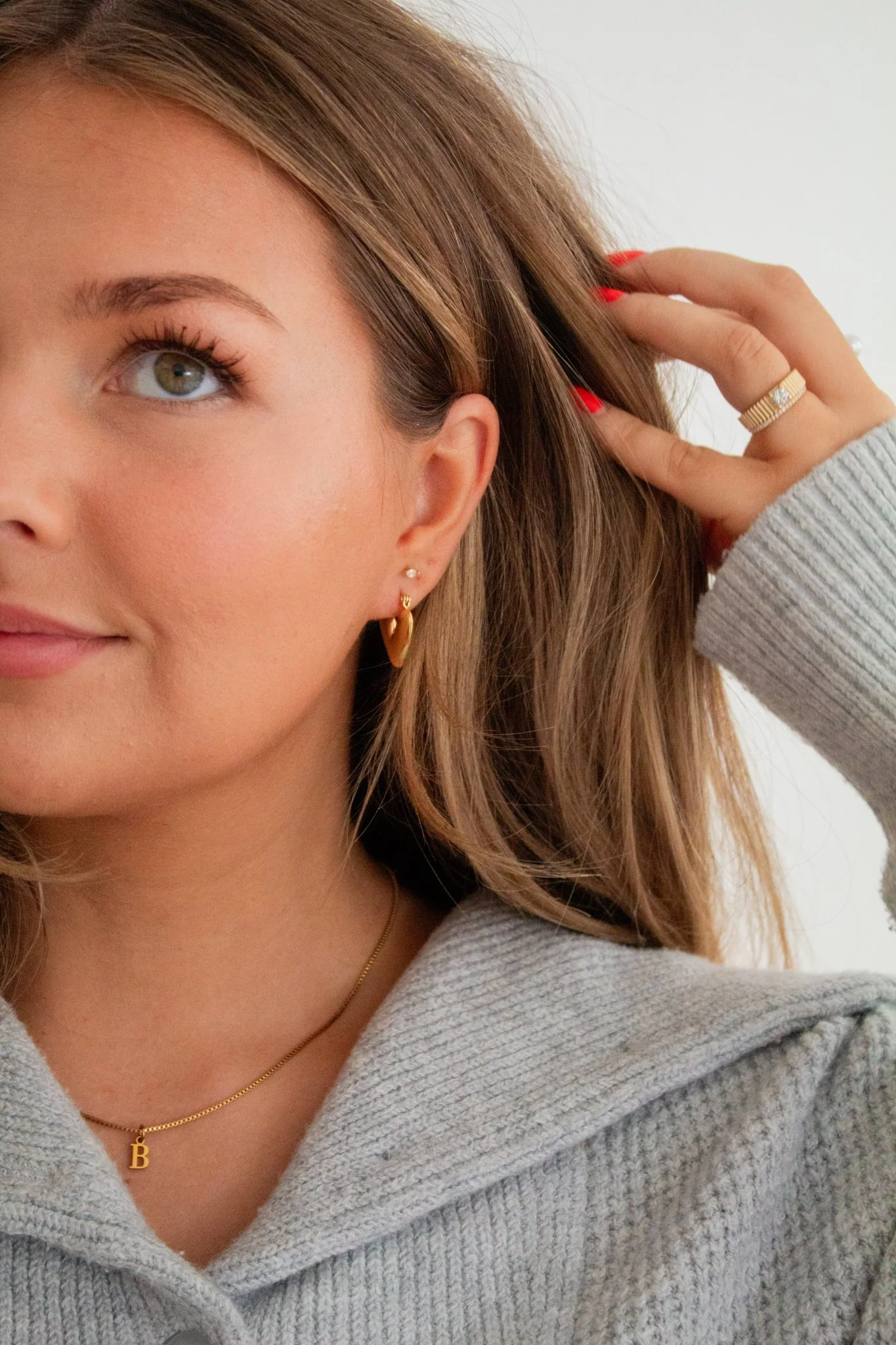 Heart Hoop Earrings - Image 4