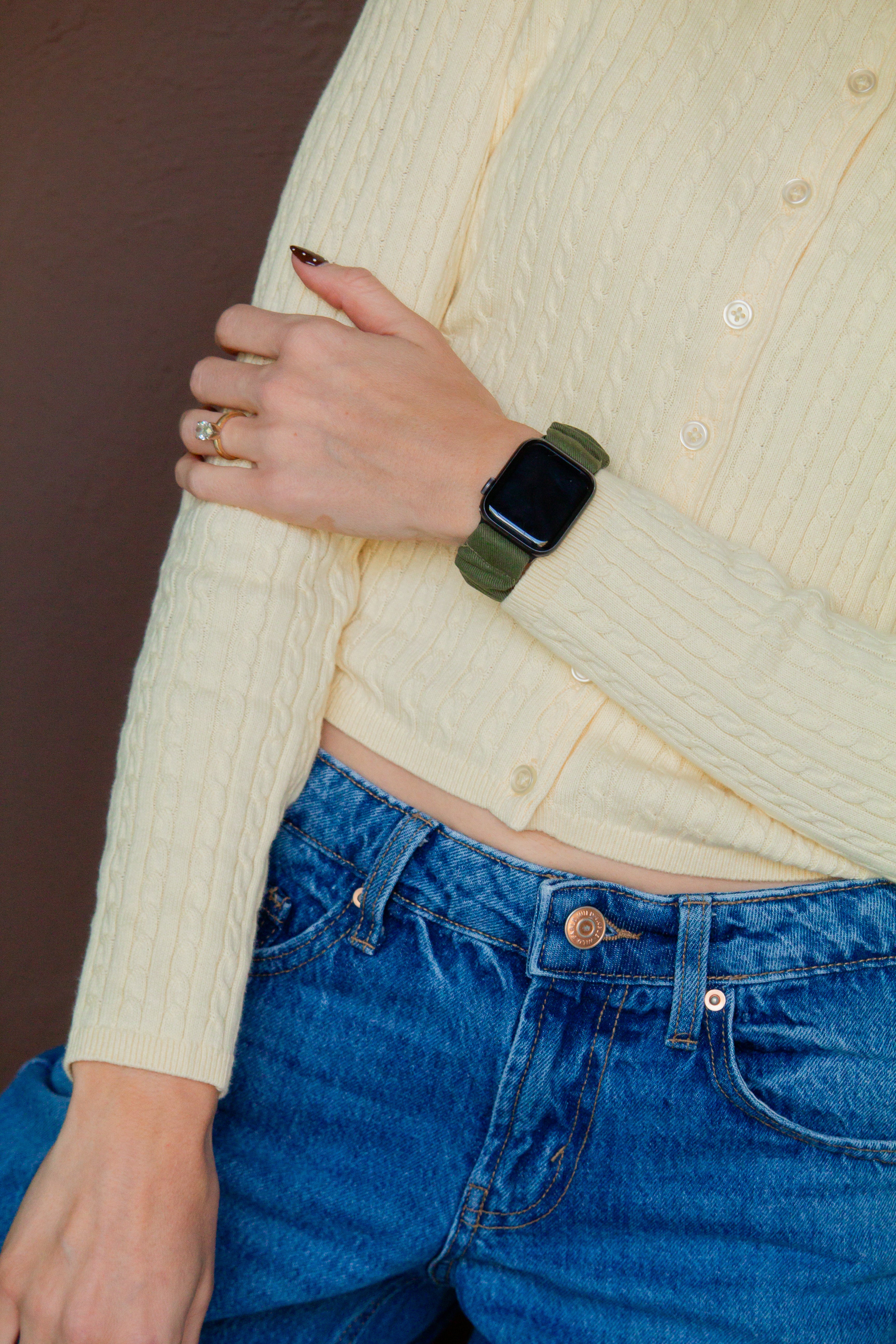 Hunter Green Scrunchie Watch Band - Image 4