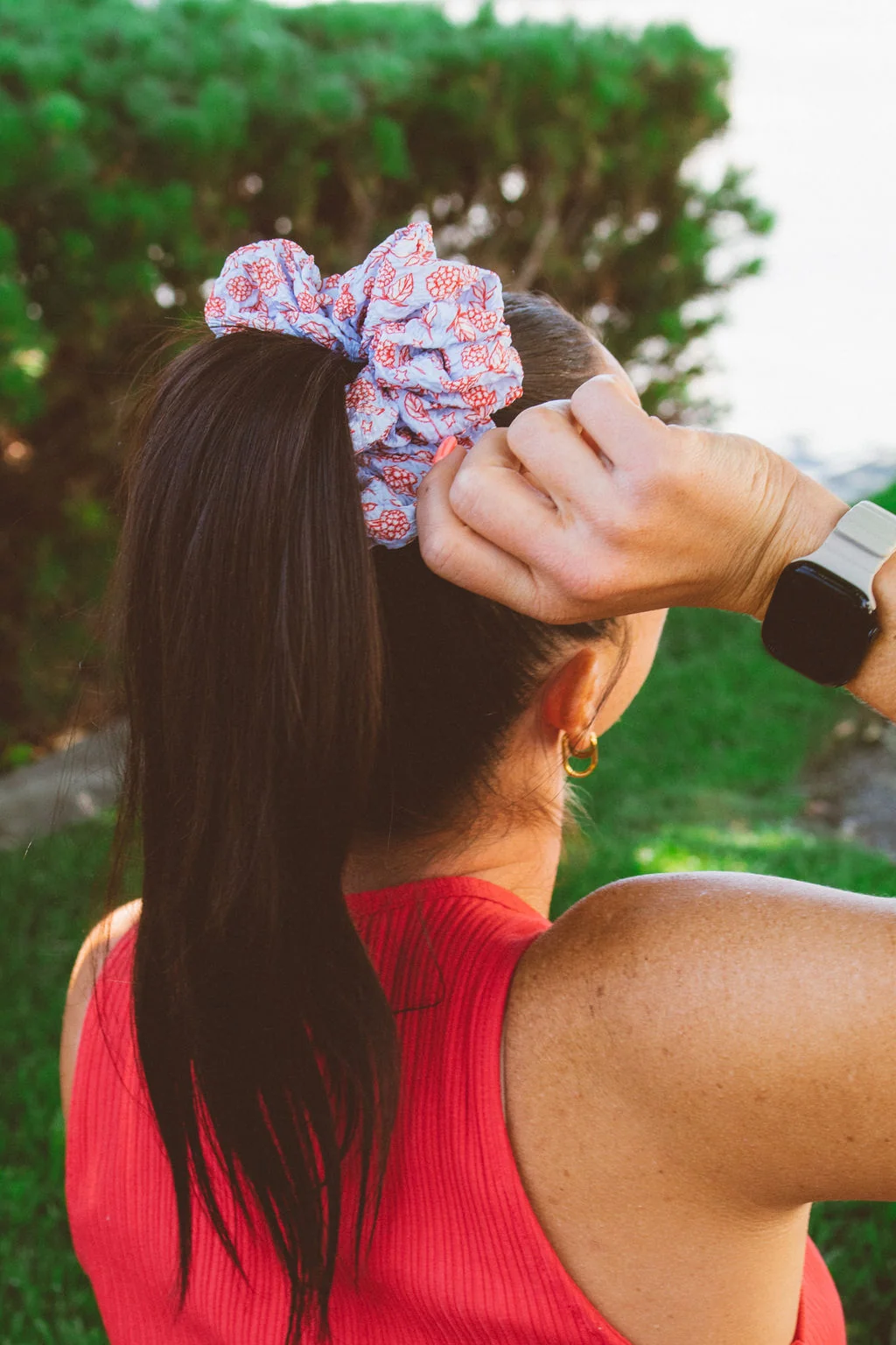 Hydrangea Floral Jumbo Scrunchie - Image 3