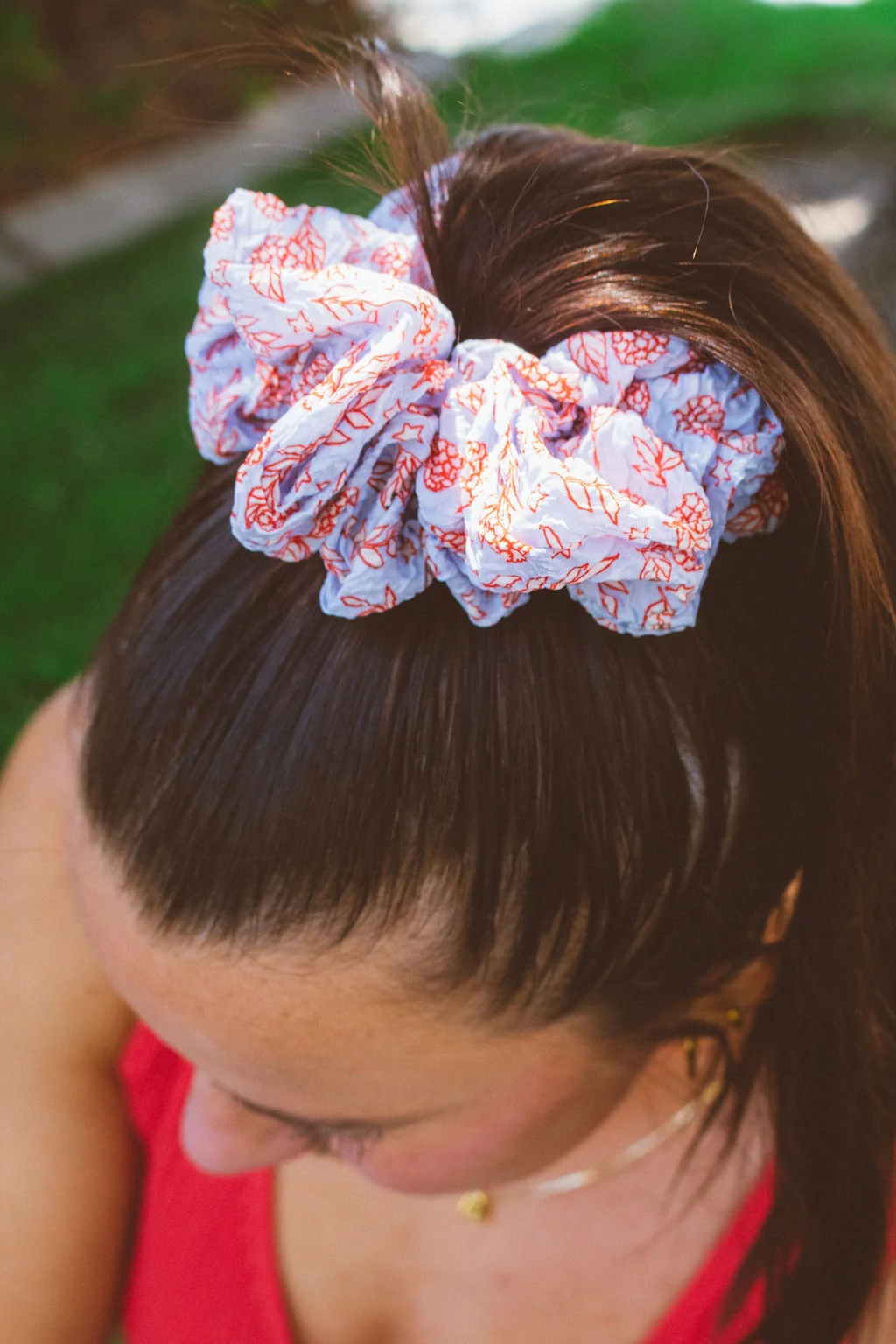Hydrangea Floral Jumbo Scrunchie - Image 6