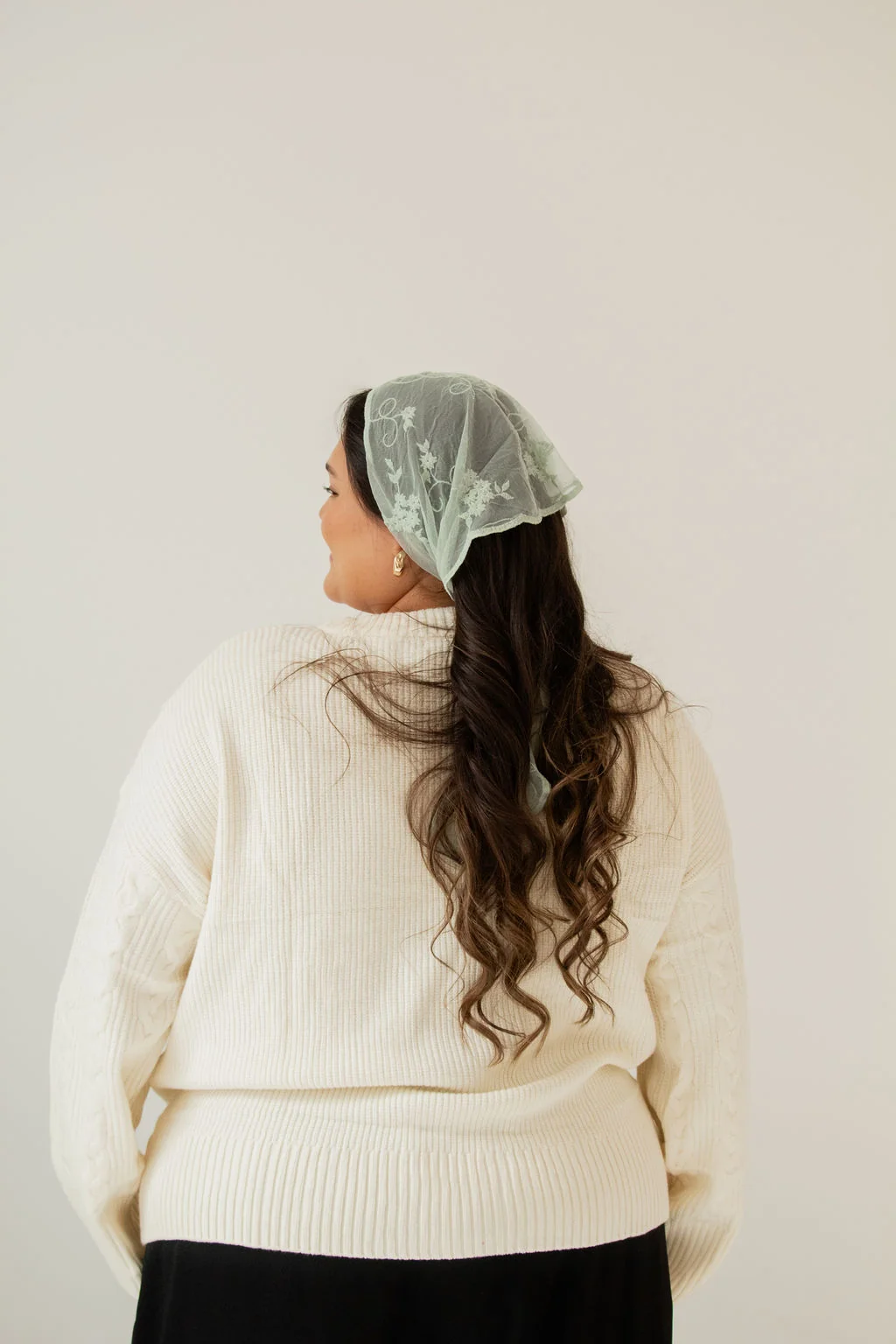 Jade Lace Hair Scarf - Image 7