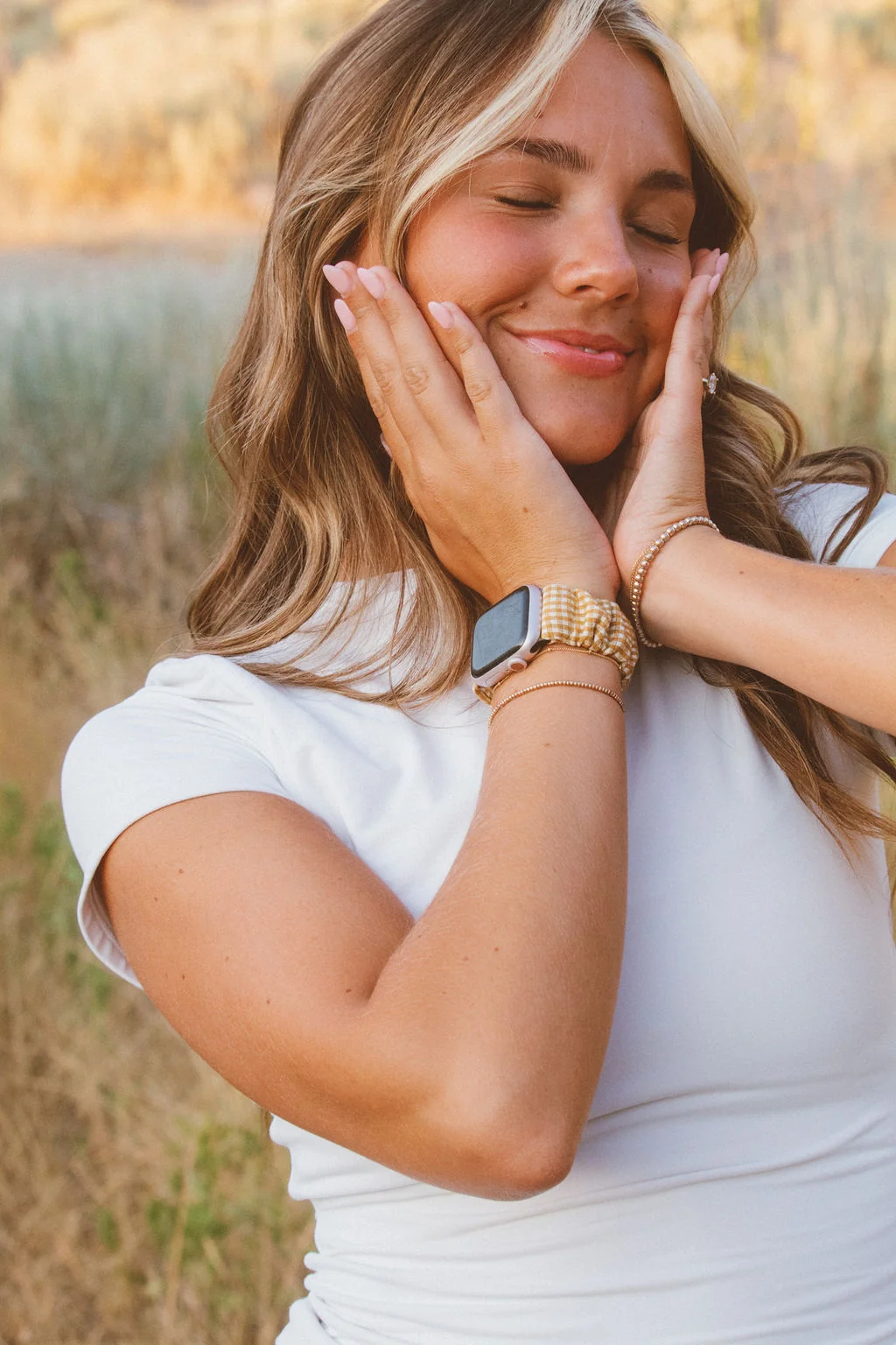 Mustard Gingham Watch Band - Image 3