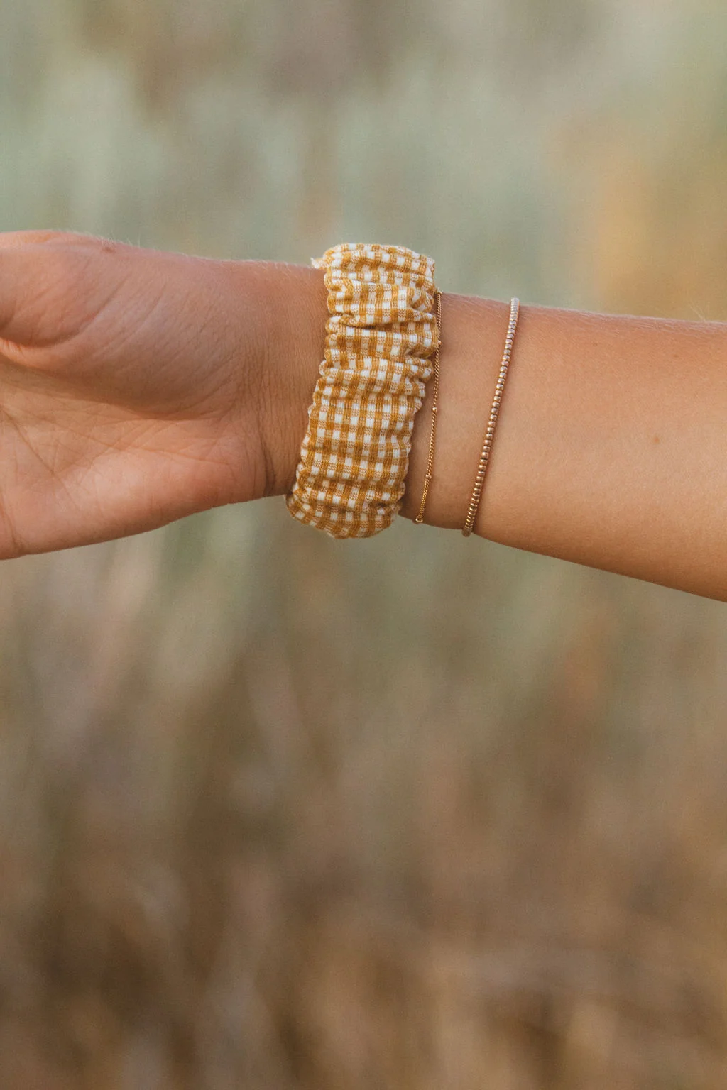 Mustard Gingham Watch Band - Image 4