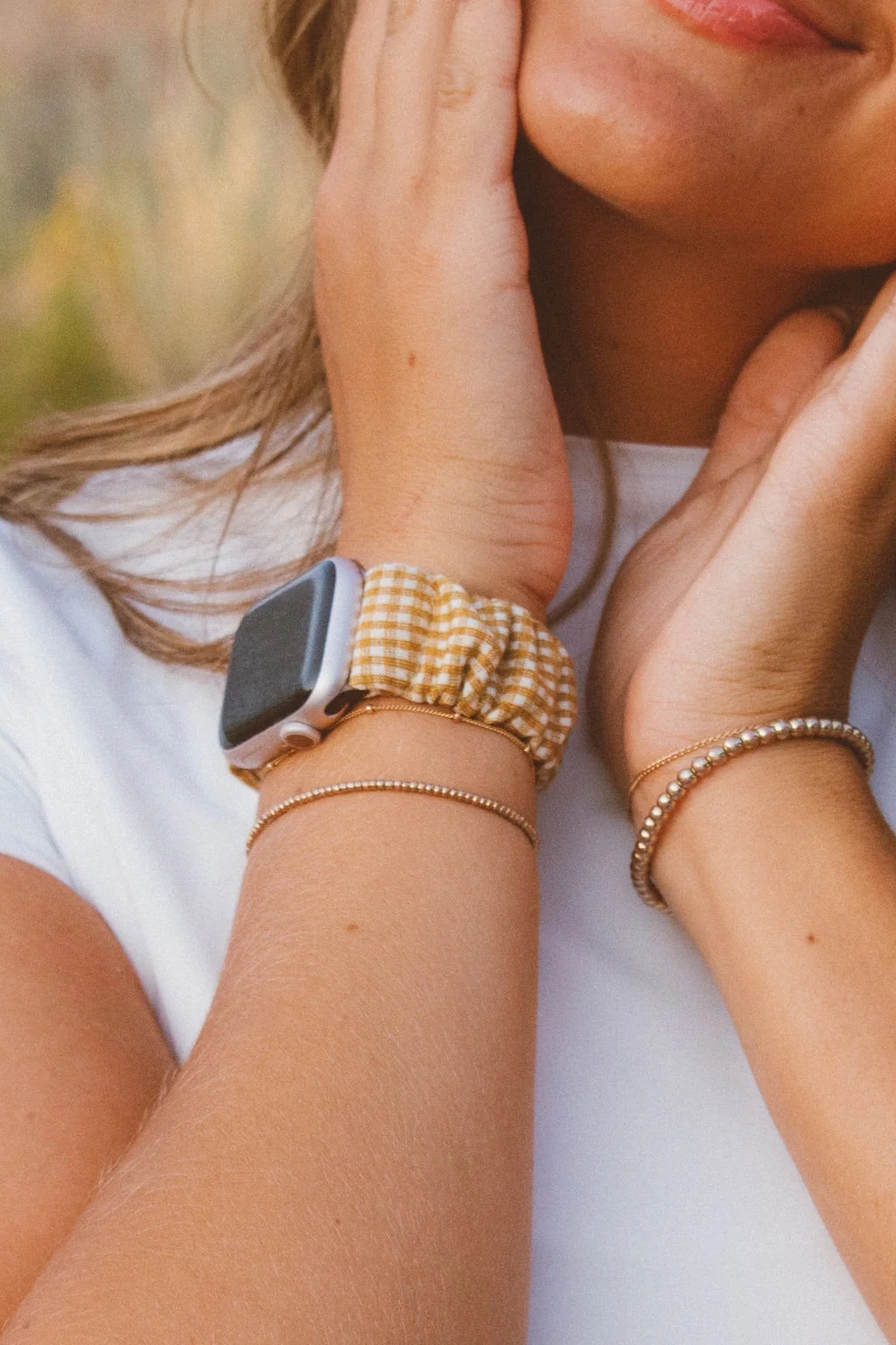 Mustard Gingham Watch Band - Image 5