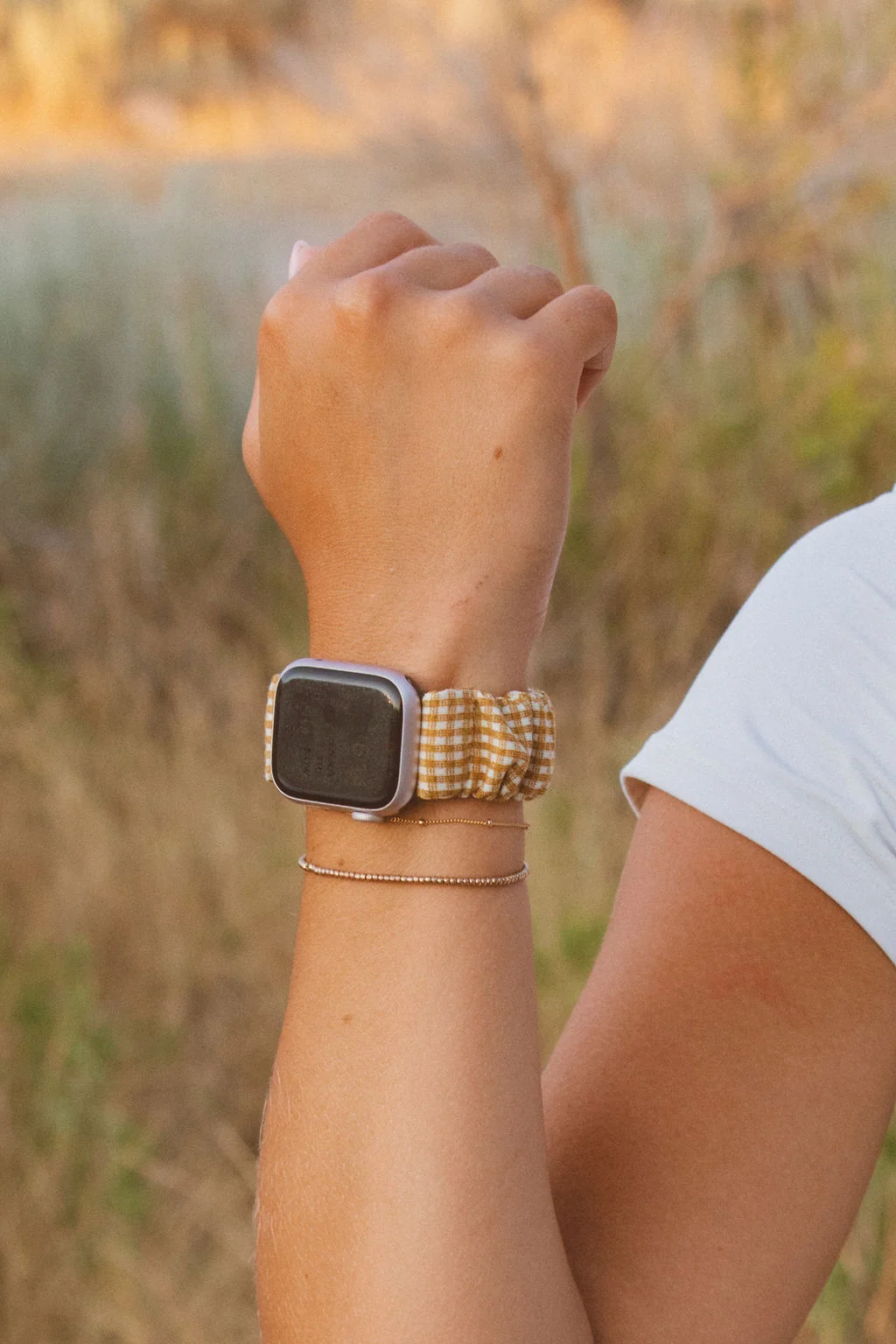 Mustard Gingham Watch Band - Image 6