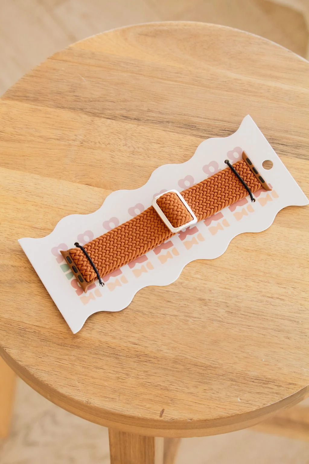 Mustard Thick Weaved Adjustable Elastic Watch Band - Image 2