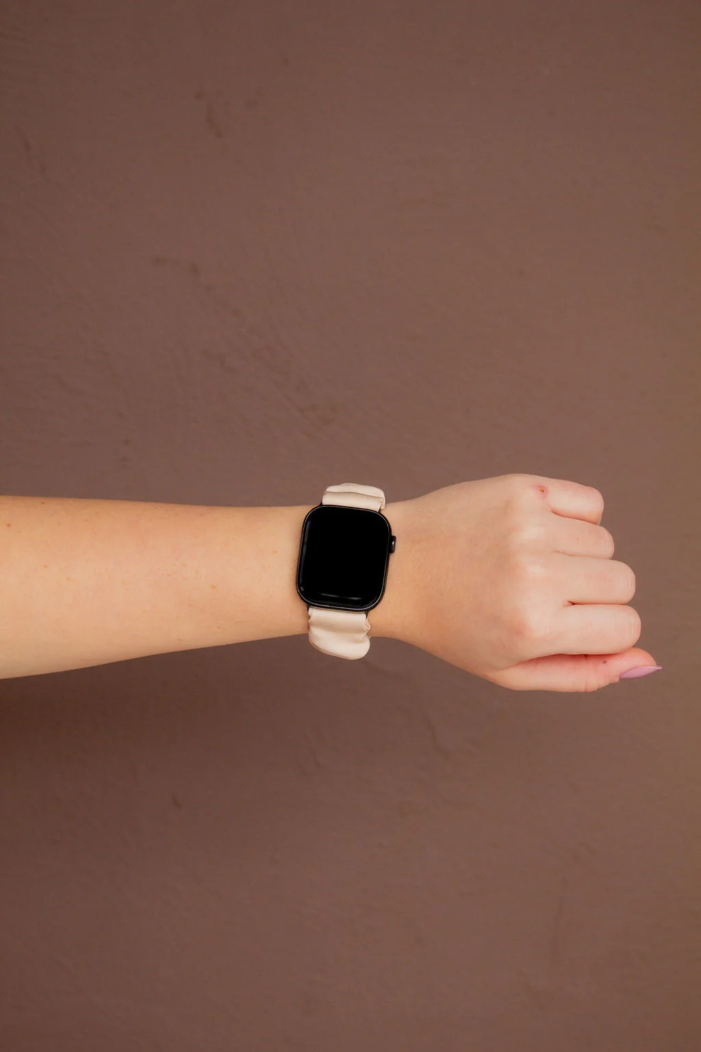 Oat Milk Luxe Scrunchie Band Compatible with Apple Watch - Image 3
