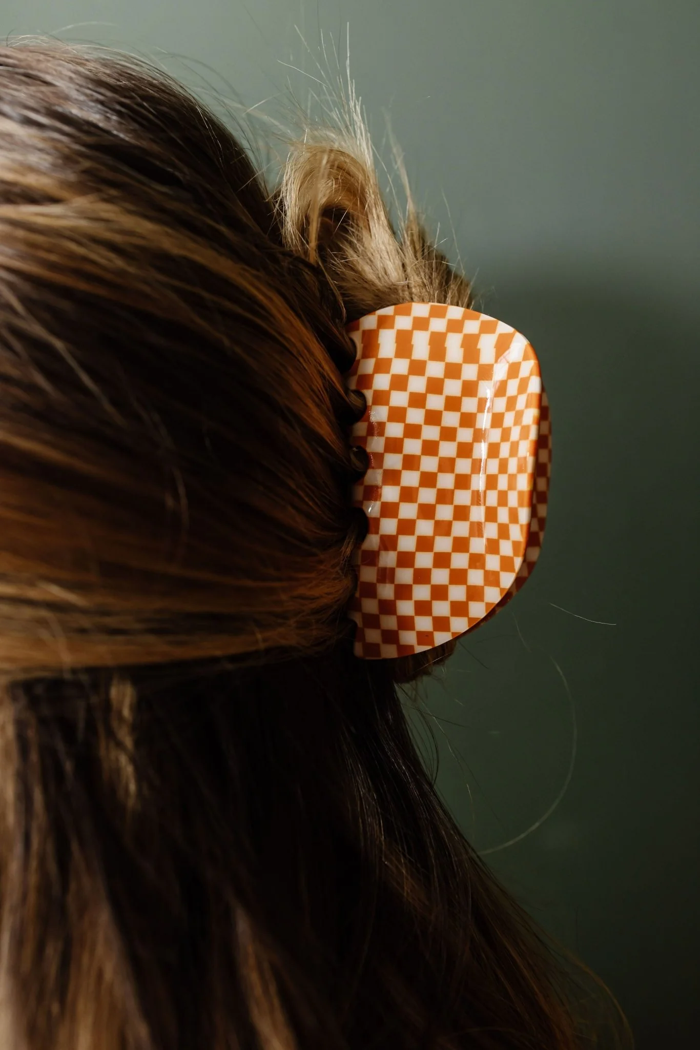 Orange Checkered Claw Clip - Image 2