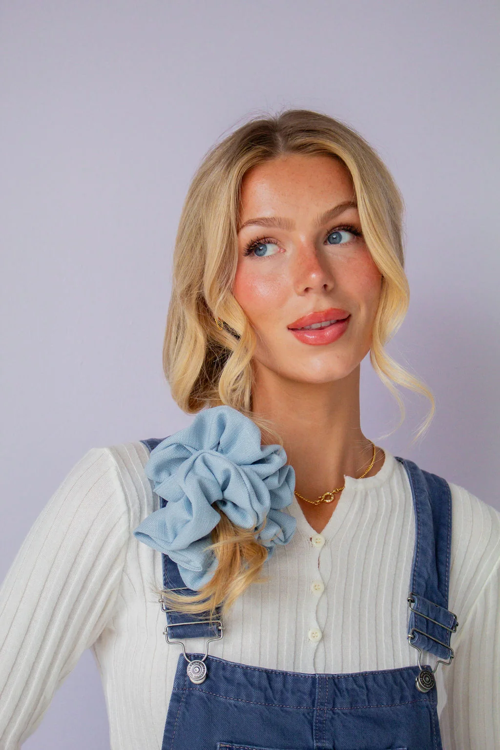 Powder Blue Jumbo Scrunchie - Image 2