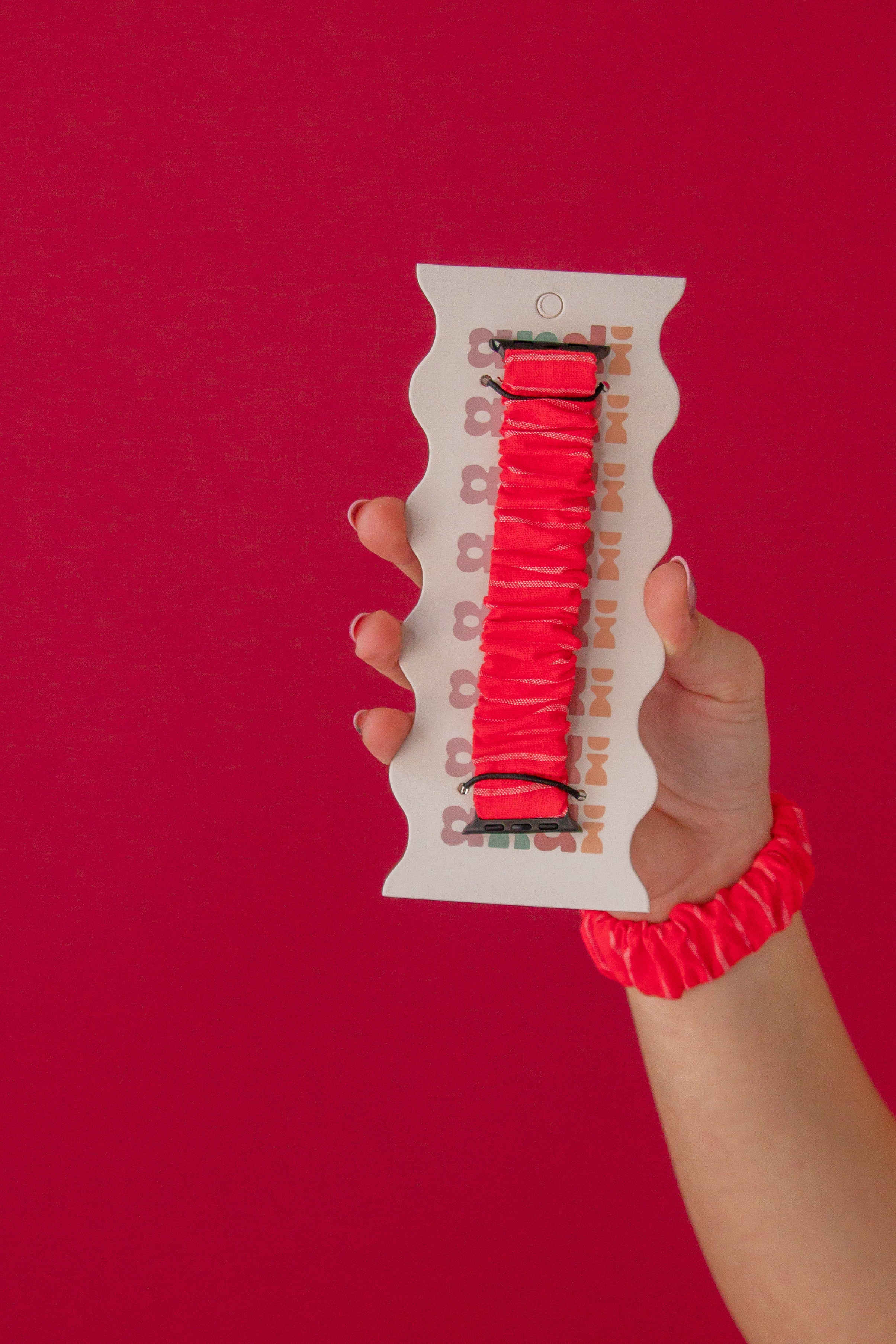 Red Striped Apple Watch Band - Image 2