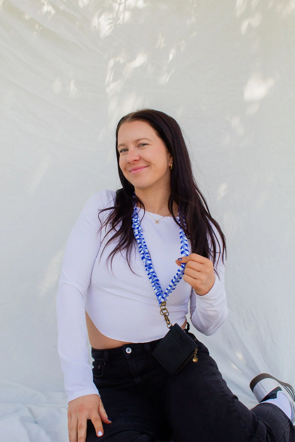 Royal Blue Checkered Lanyard - Image 4