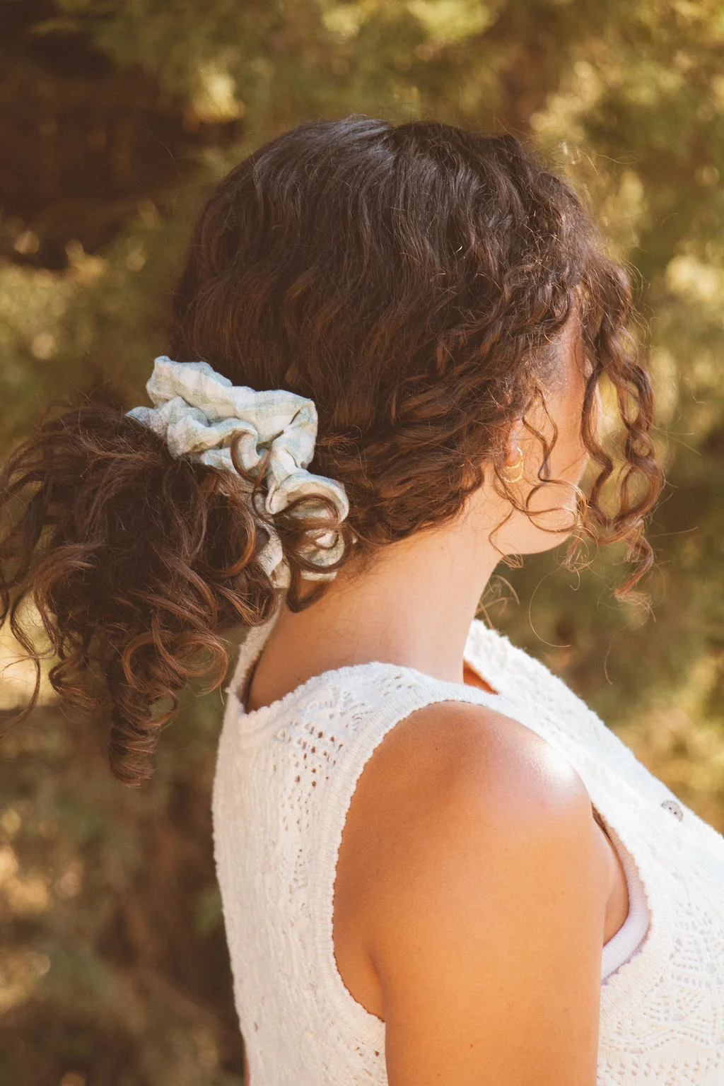Sage Gingham Jumbo Scrunchie - Image 5