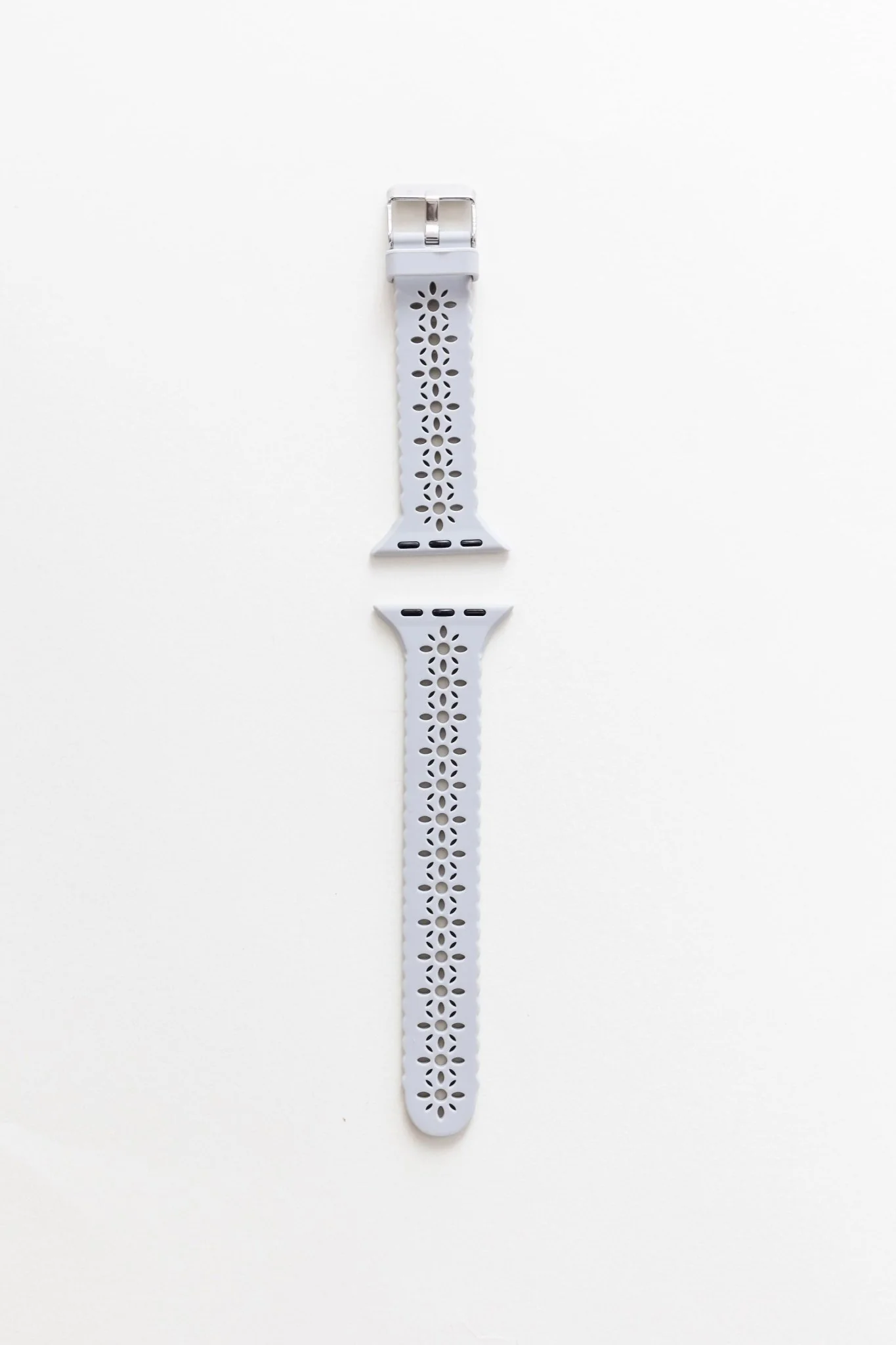 Samsung Cloudy Gray Floral Silicone Watch Band - Image 2