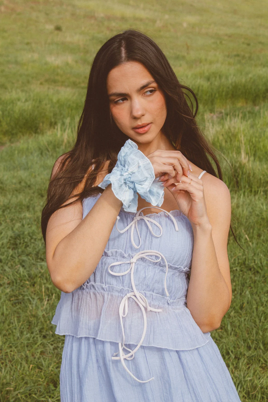 Sky Ruffle Oversized Scrunchie - Image 5