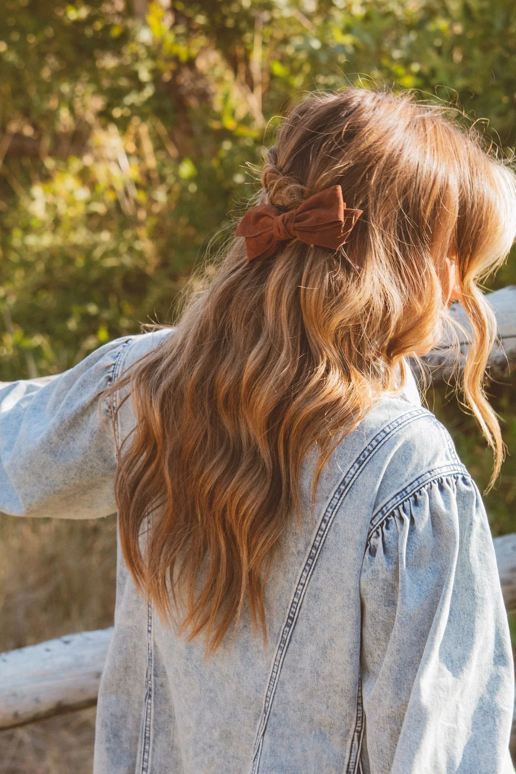 Suede Bow Barrette - Image 2