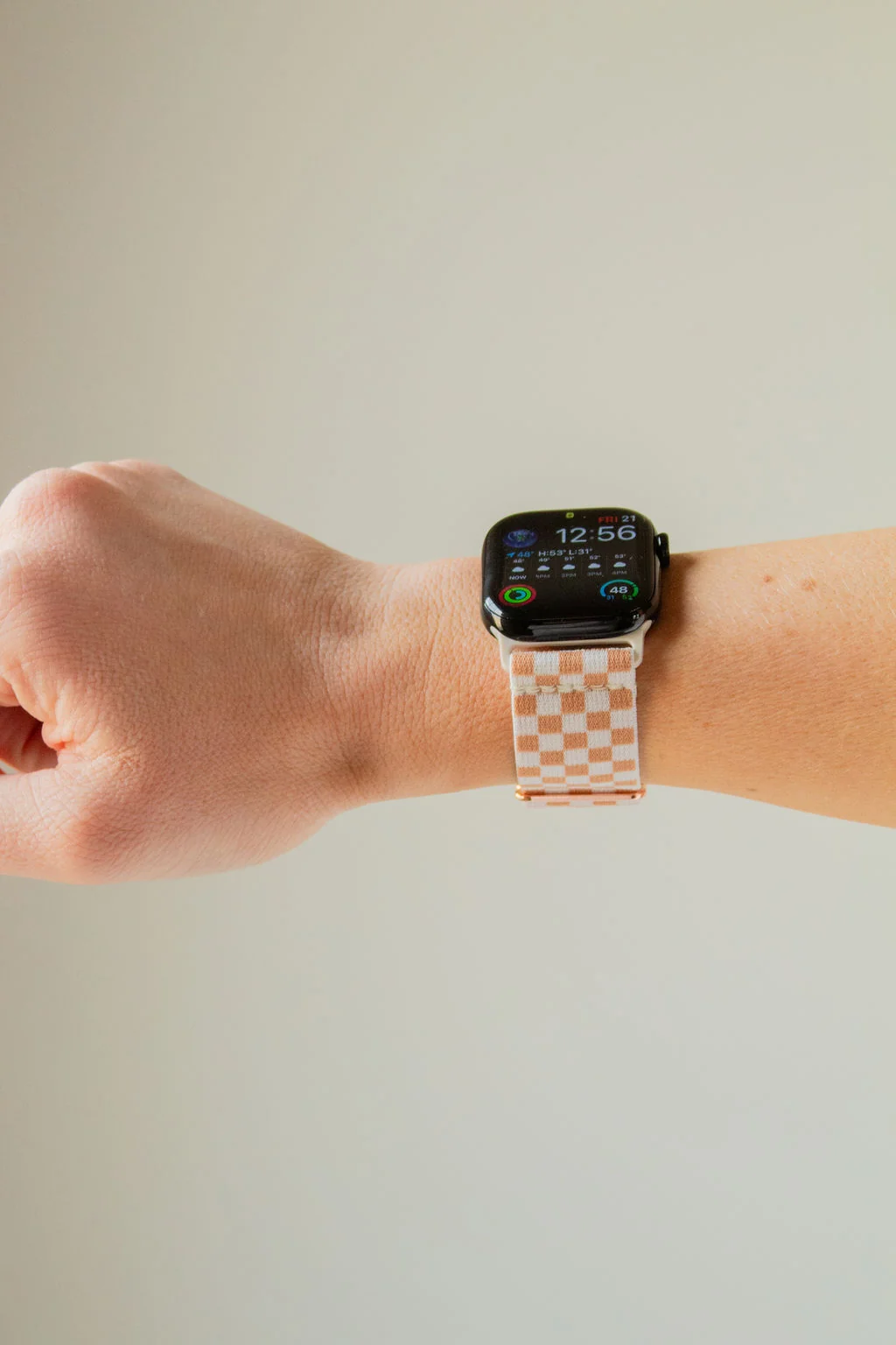 Tan Checkerboard Adjustable Elastic - Image 6